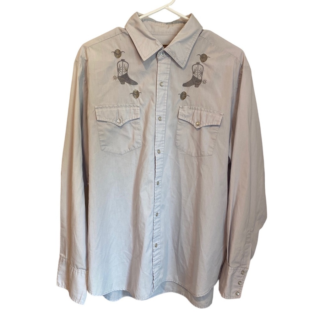 Authentic Western Youngbloods Embroidered Button Up Shirt Size XL